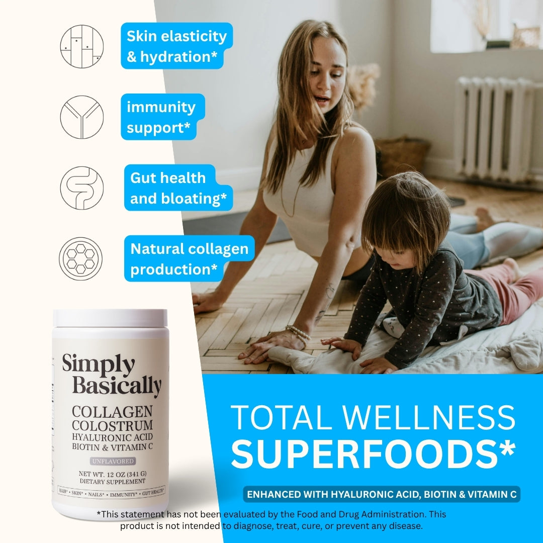 Simply Basically collagen colostrum supplement for total wellness